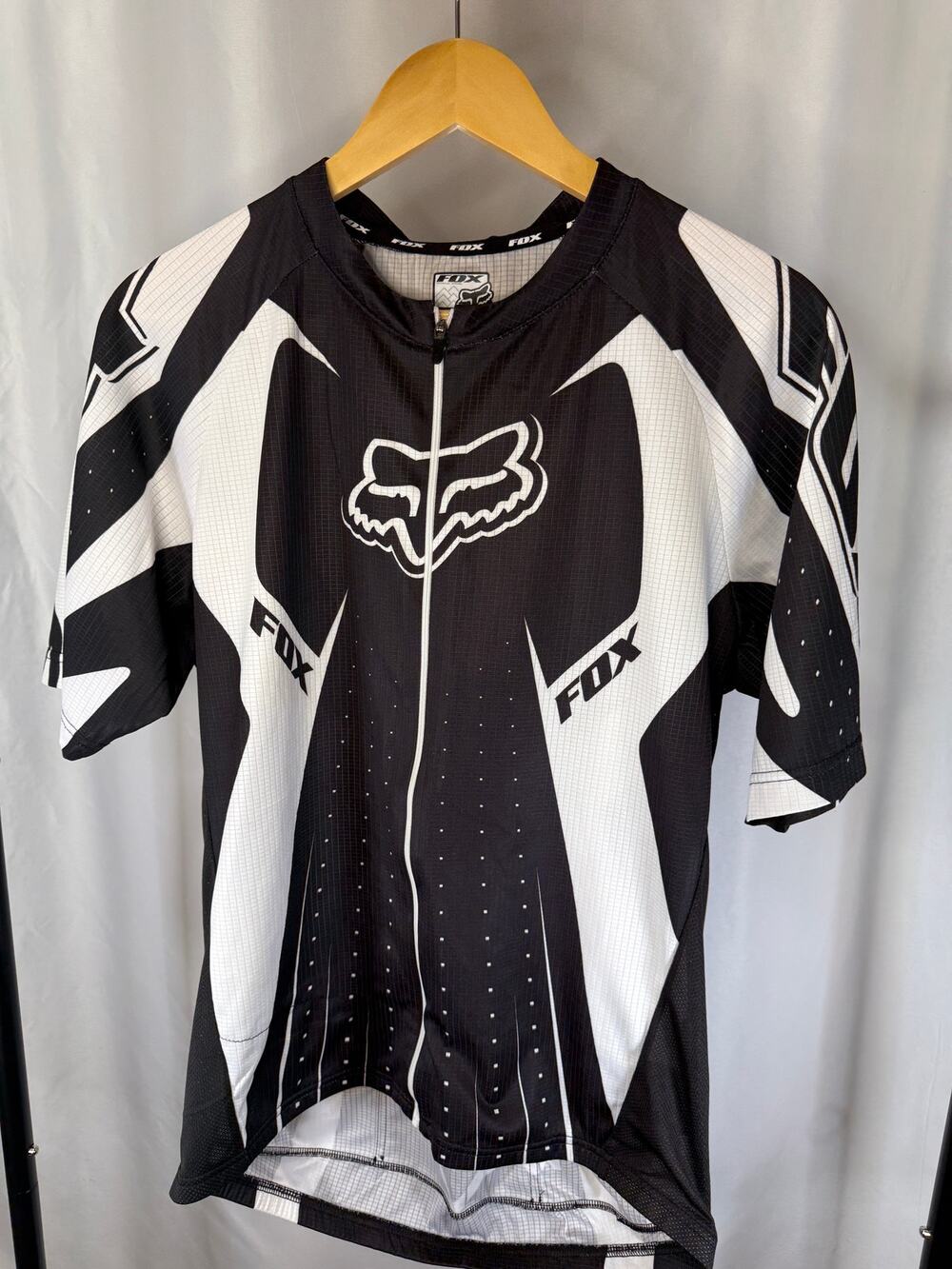 FOX Racing Technical Apparel Cycling Jersey Men’s XL Black White Full Zip